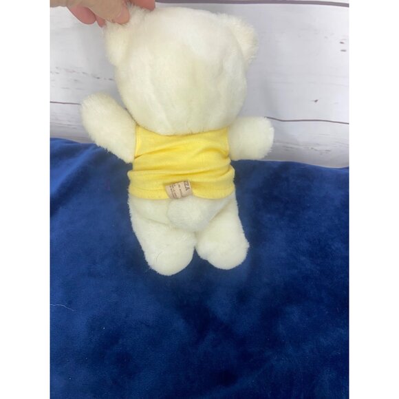 Vintage 1986 Forenza By Applause 9 Inch Plush Stuffed Bear Yellow T Shirt - Picture 3 of 6